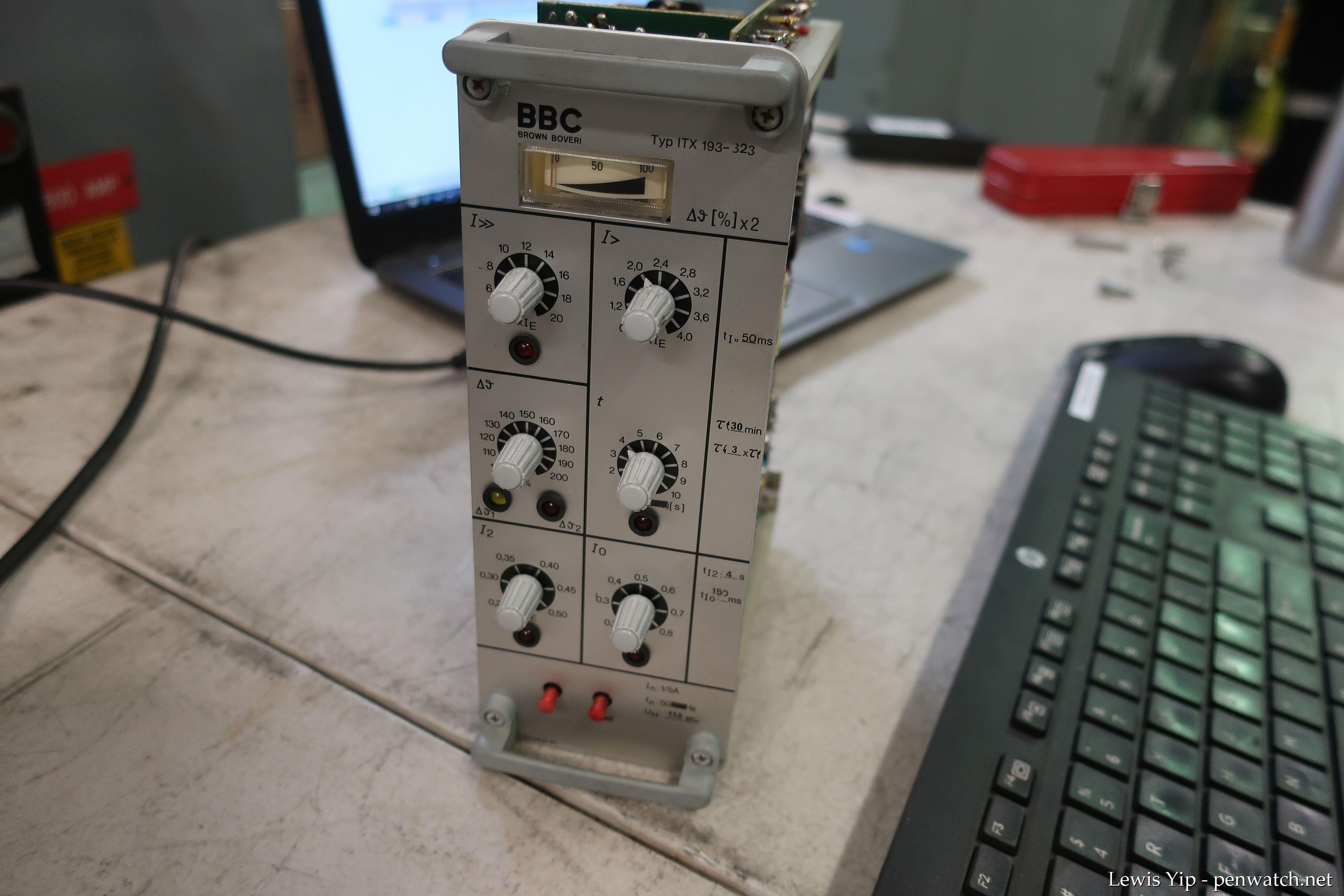 A front view of the BBC ITX 193 motor protection relay