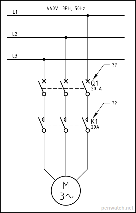 circuit breaker symbol single line diagram