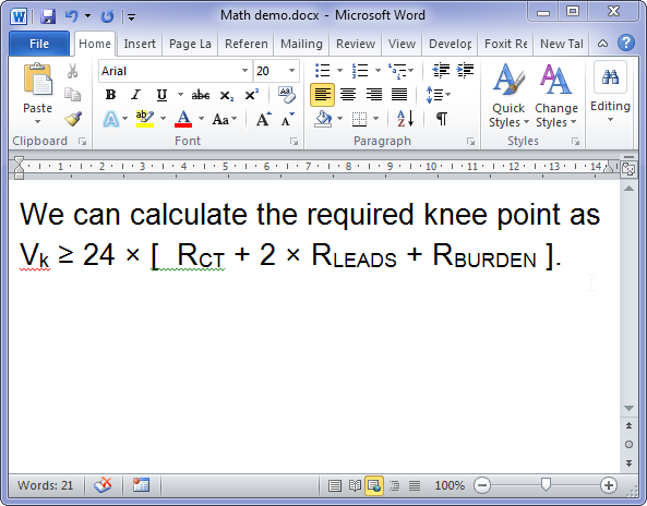 how to type mathematical symbols in word 2010